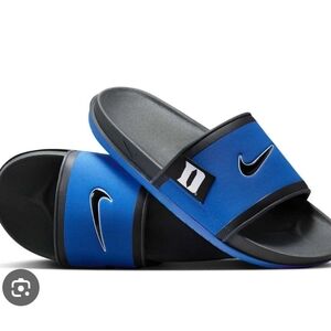 Nike Black and Blue Comfort Slides
